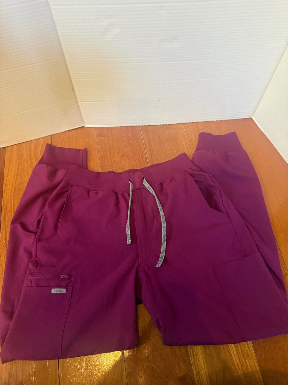 Landau ProFlex Men's Wine Burgundy Scrub Pants Size Small Regular Drawstring